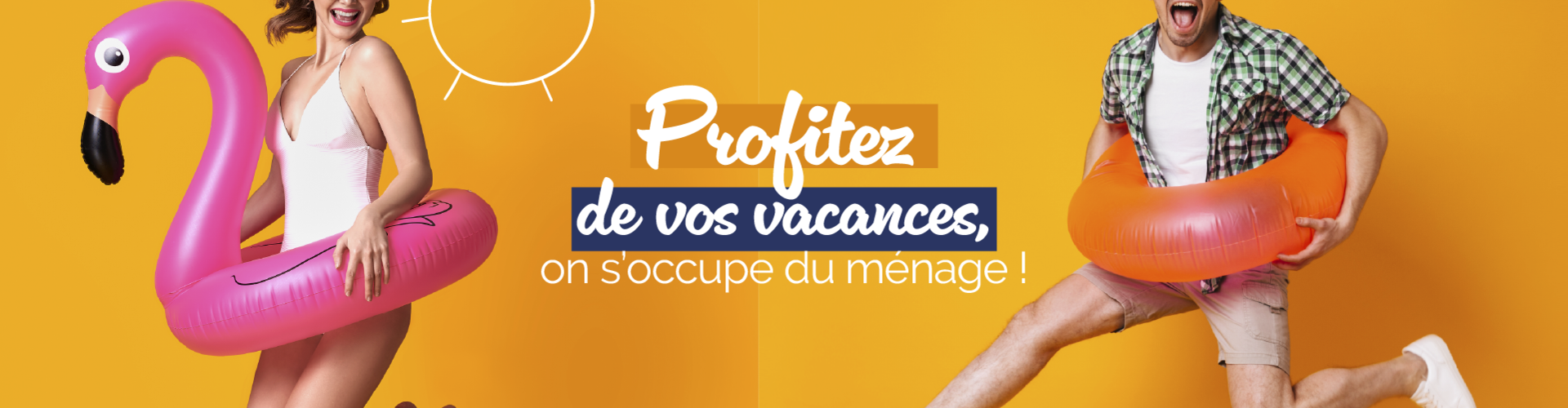 unefemme-et-un-homme-qui-saute-avec-des-Bouées gonflables-adultes-vacances-summer-2024