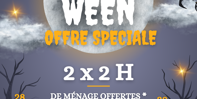 Offre Halloween ménage 2h